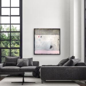 Sold “Pink and Pewter” (42″ x 42″)