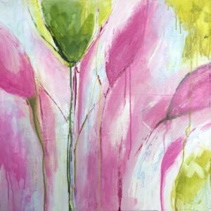 SOLD “Pink Tulips” (24″ x 24″)