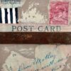 Dear Mother Collage piece by Lynn Spencer. Post Card to Dear Mother with rust and collage and hand written pieces. Muted colour scheme. An interesting piece to hang in your home. Canadian Wall Art