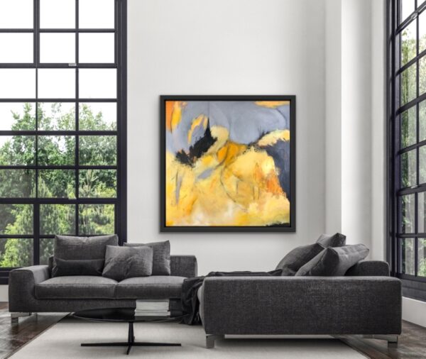 Heat Wave was painted on a very hot and humid day. The air was very thick and the pavement boiling hot. This large painting has lots of flow to it and perfect for over a couch, bed or for a big wall. Buy original Canadian Abstract Art by Lynn Spencer