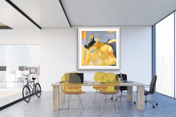 Heat Wave was painted on a very hot and humid day. The air was very thick and the pavement boiling hot. This large painting has lots of flow to it and perfect for over a couch, bed or for a big wall. Buy original Canadian Abstract Art by Lynn Spencer