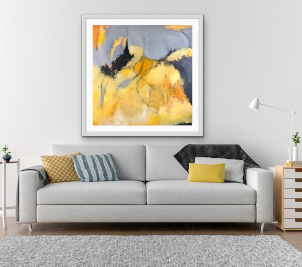 Heat Wave was painted on a very hot and humid day. The air was very thick and the pavement boiling hot. This large painting has lots of flow to it and perfect for over a couch, bed or for a big wall. Buy original Canadian Abstract Art by Lynn Spencer