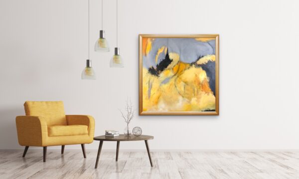 Heat Wave was painted on a very hot and humid day. The air was very thick and the pavement boiling hot. This large painting has lots of flow to it and perfect for over a couch, bed or for a big wall. Buy original Canadian Abstract Art by Lynn Spencer