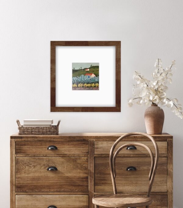 French Country by Lynn Spencer is the memory of France with outskirts with the grape and olive trees. This painting would be perfect in a little place that gives the feeling of France.