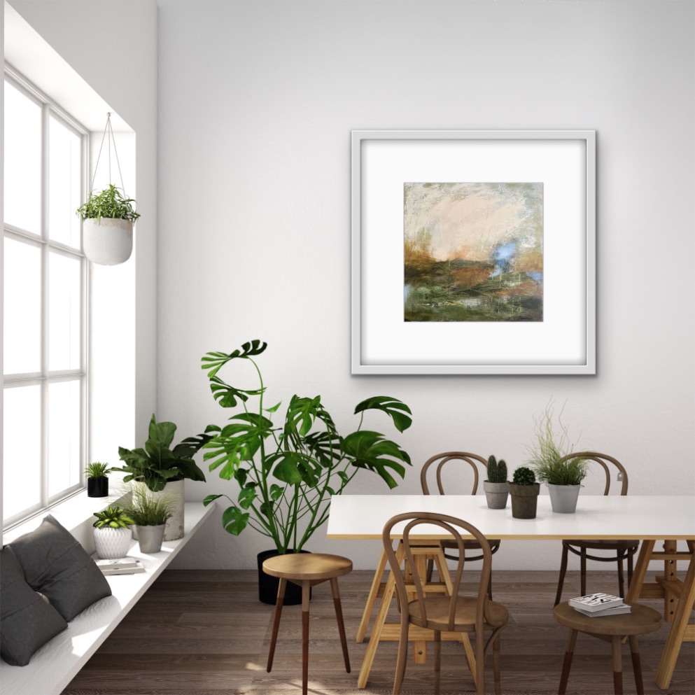 Harvest by Lynn Spencer Abstract Art. Displaying the warm hues of the beautiful fields to be harvested. Abstracted Landscape can add to your hallway or any room. Feel good about buying original art.