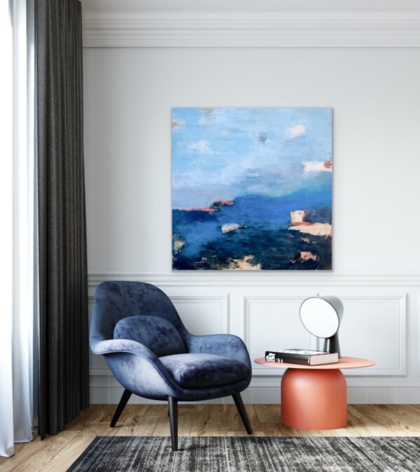 Reminiscing of my times of Italy. Off The Coast of Italy is an emotional connection to visiting Cinque Terre on the coast. All the vibrant blues and terra cottas and a big part of Italy.