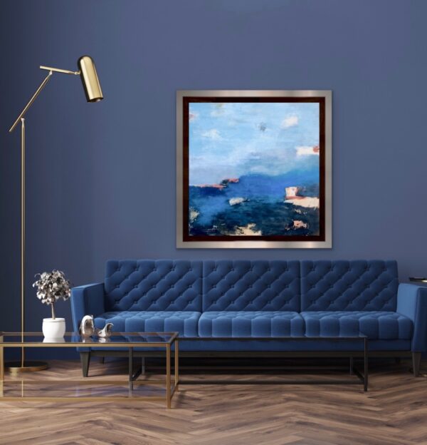 Reminiscing of my times of Italy. Off The Coast of Italy is an emotional connection to visiting Cinque Terre on the coast. All the vibrant blues and terra cottas and a big part of Italy.