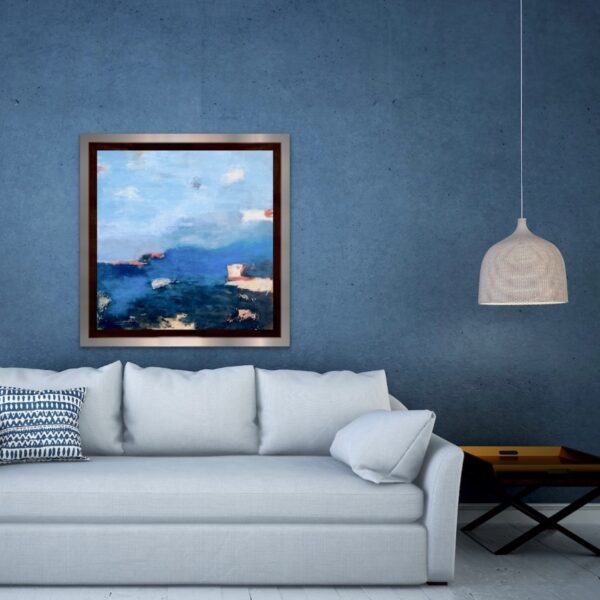 Reminiscing of my times of Italy. Off The Coast of Italy is an emotional connection to visiting Cinque Terre on the coast. All the vibrant blues and terra cottas and a big part of Italy.