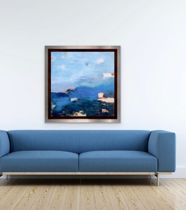 Reminiscing of my times of Italy. Off The Coast of Italy is an emotional connection to visiting Cinque Terre on the coast. All the vibrant blues and terra cottas and a big part of Italy.
