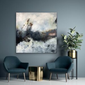 “Burning The Midnight Oil” Large Abstract (42″ x 42″)