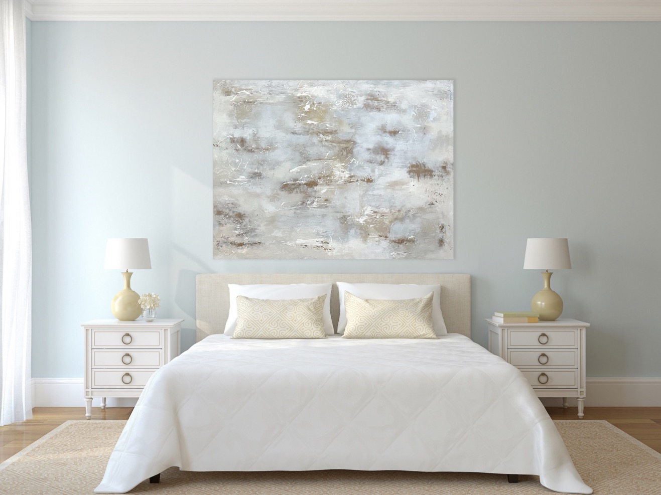 Neutral, textured, bronze, Large Abstract Painting by Lynn Spencer, perfect for living, bedroom or hallway can be hung horizontal or vertical
