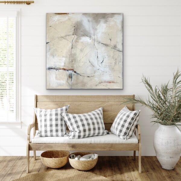Figuratively Neutral Large Abstract Painting, perfect for living, bedroom or hallway