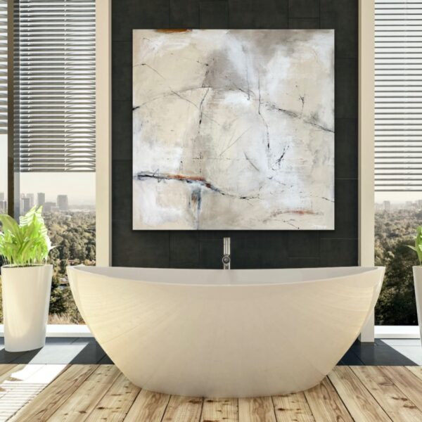 Figuratively Neutral Large Abstract Painting, perfect for living, bedroom or hallway