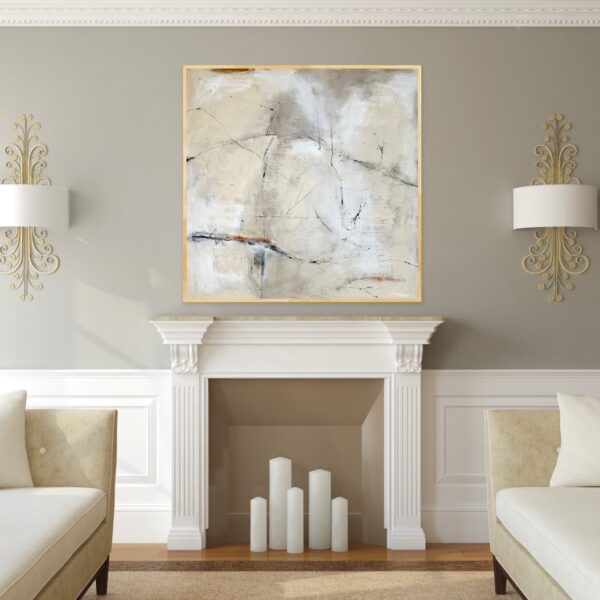 Figuratively Neutral Large Abstract Painting, perfect for living, bedroom or hallway