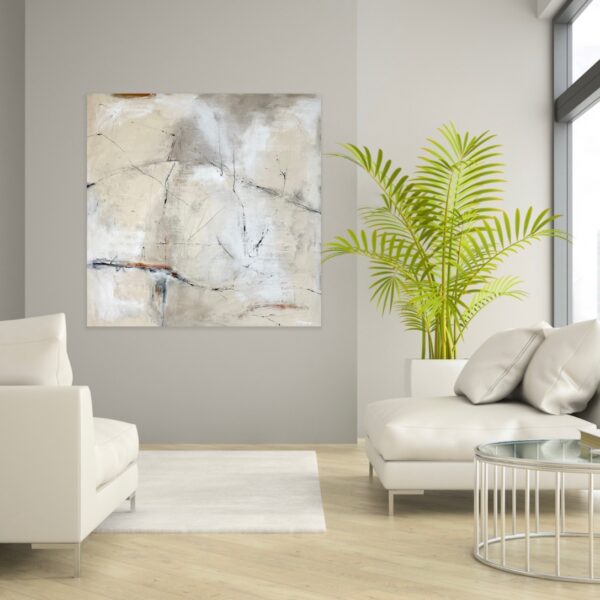 Figuratively Neutral Large Abstract Painting, perfect for living, bedroom or hallway