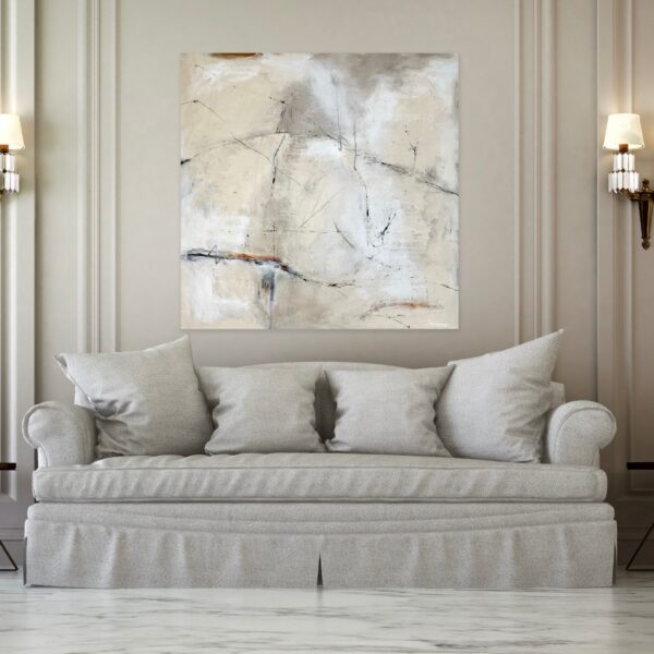 Figuratively Neutral Large Abstract Painting, perfect for living, bedroom or hallway