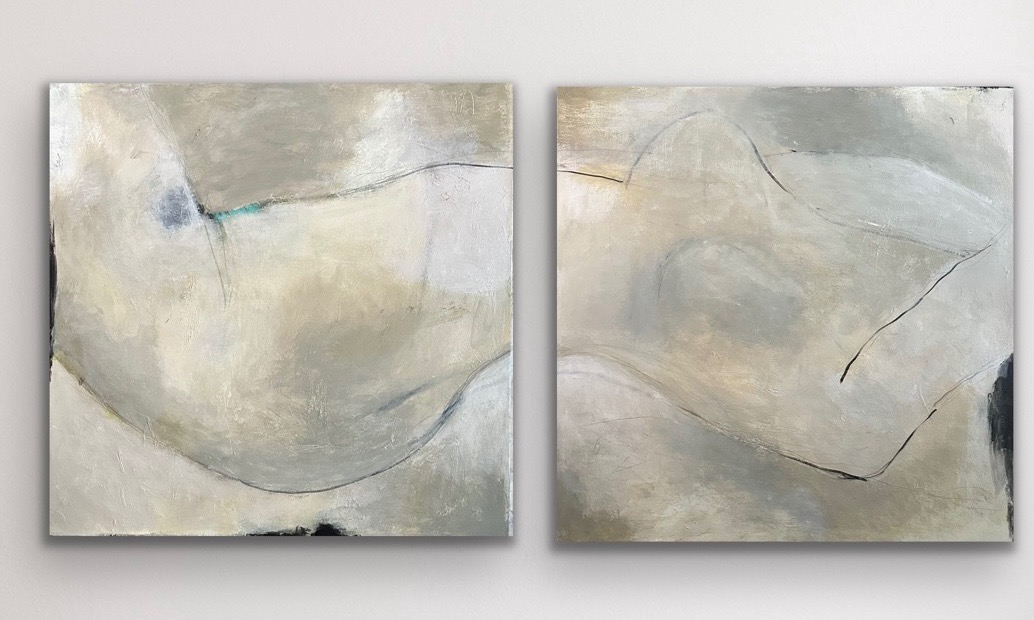 Neutral and Figurative Abstract Art by Lynn Spencer, perfect for modern and neutral decor
