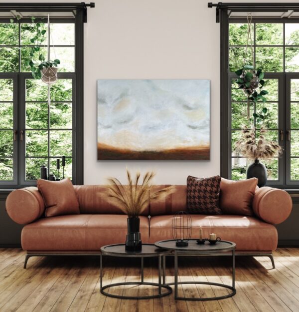 Abstract Art by Lynn Spencer. This abstracted landscape was inspired by the San Miguel Sunsets. I used a stumbling technique.