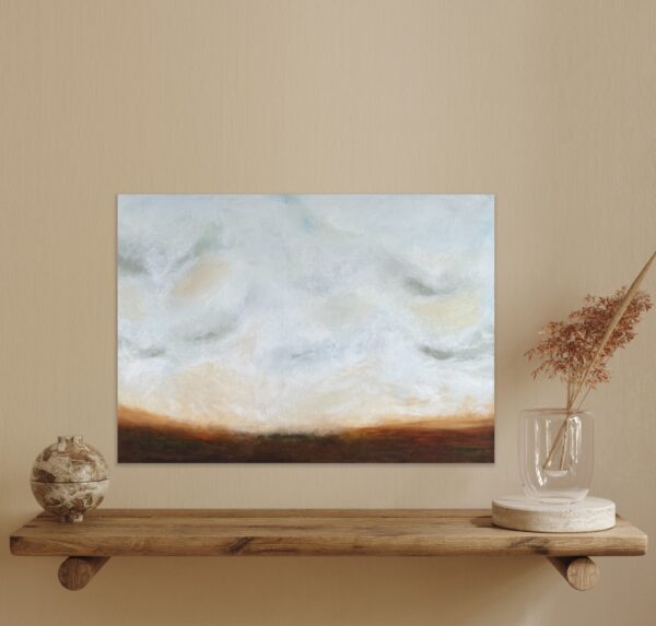 Abstract Art by Lynn Spencer. This abstracted landscape was inspired by the San Miguel Sunsets. I used a stumbling technique.