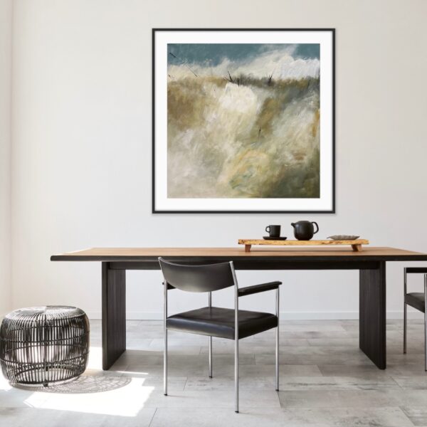 Large Wall Landscape by Lynn Spencer Abstract Art is inspired by driving in the country side. Peaceful feeling getting out of the city on a Sunday drive