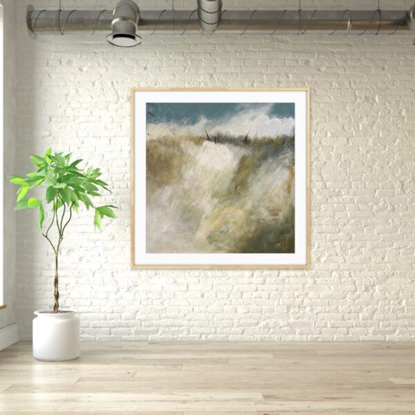 Large Wall Landscape by Lynn Spencer Abstract Art is inspired by driving in the country side. Peaceful feeling getting out of the city on a Sunday drive
