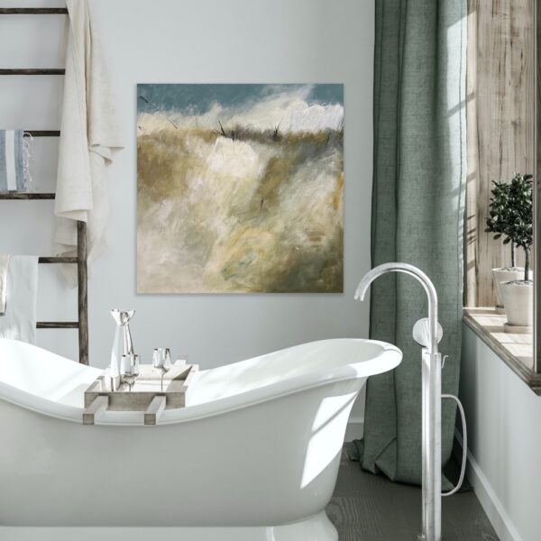 Large Wall Landscape by Lynn Spencer Abstract Art is inspired by driving in the country side. Peaceful feeling getting out of the city on a Sunday drive