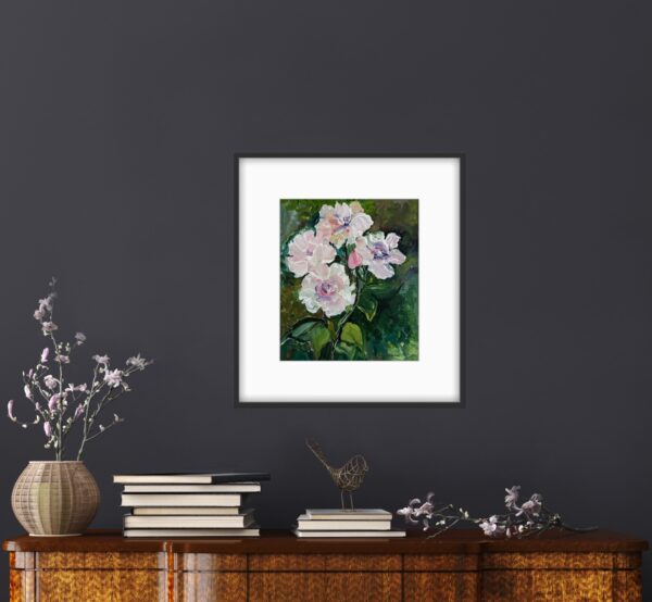 Primroses by Lynn Spencer Art was one of my first acrylic paintings. Inspired to capture the rich greens and luminous hues of the delicate petals.