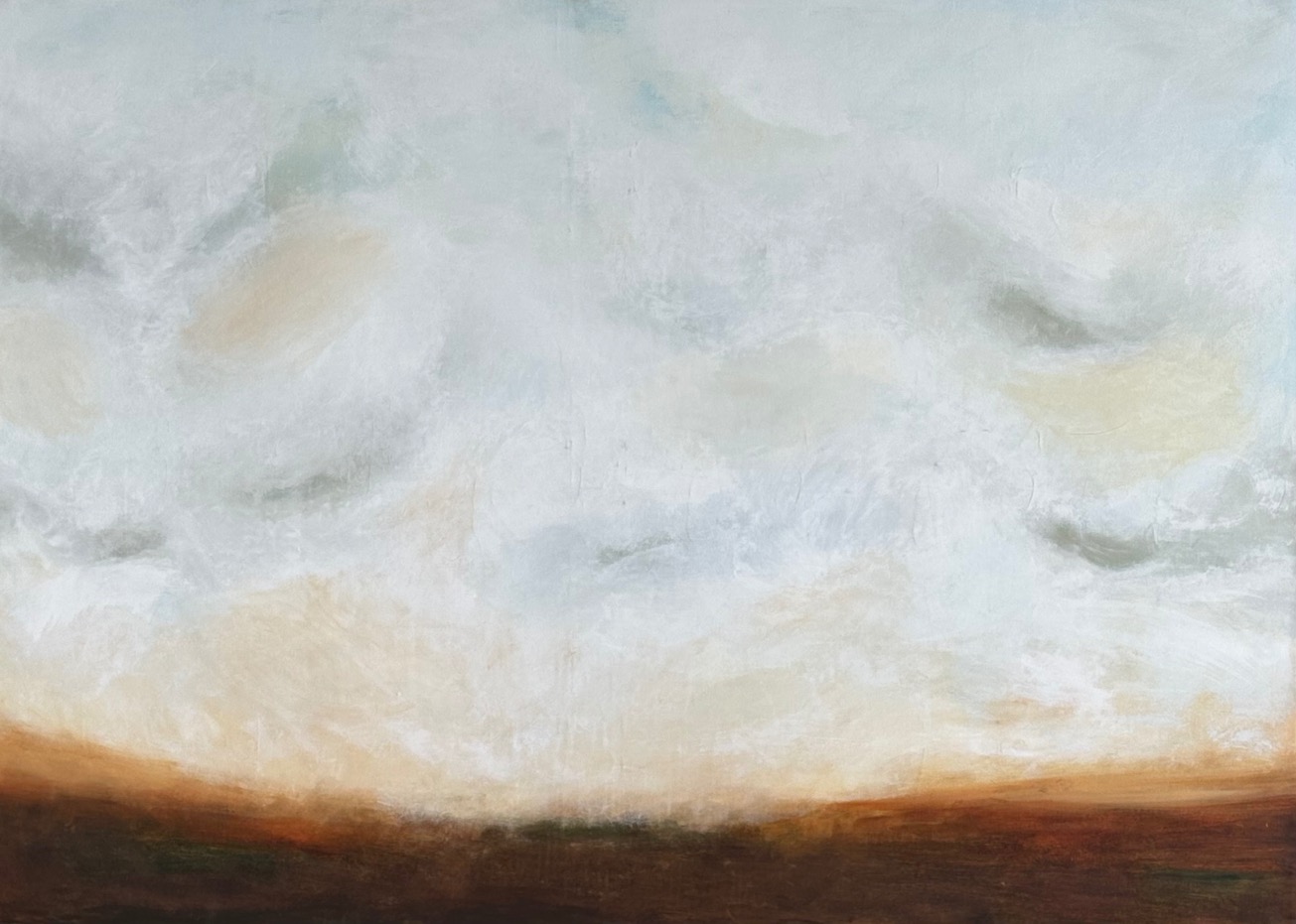 Abstract Art by Lynn Spencer. This abstracted landscape was inspired by the San Miguel Sunsets. I used a stumbling technique.