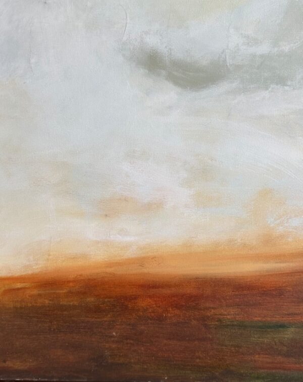 Abstract Art by Lynn Spencer. This abstracted landscape was inspired by the San Miguel Sunsets. I used a stumbling technique.